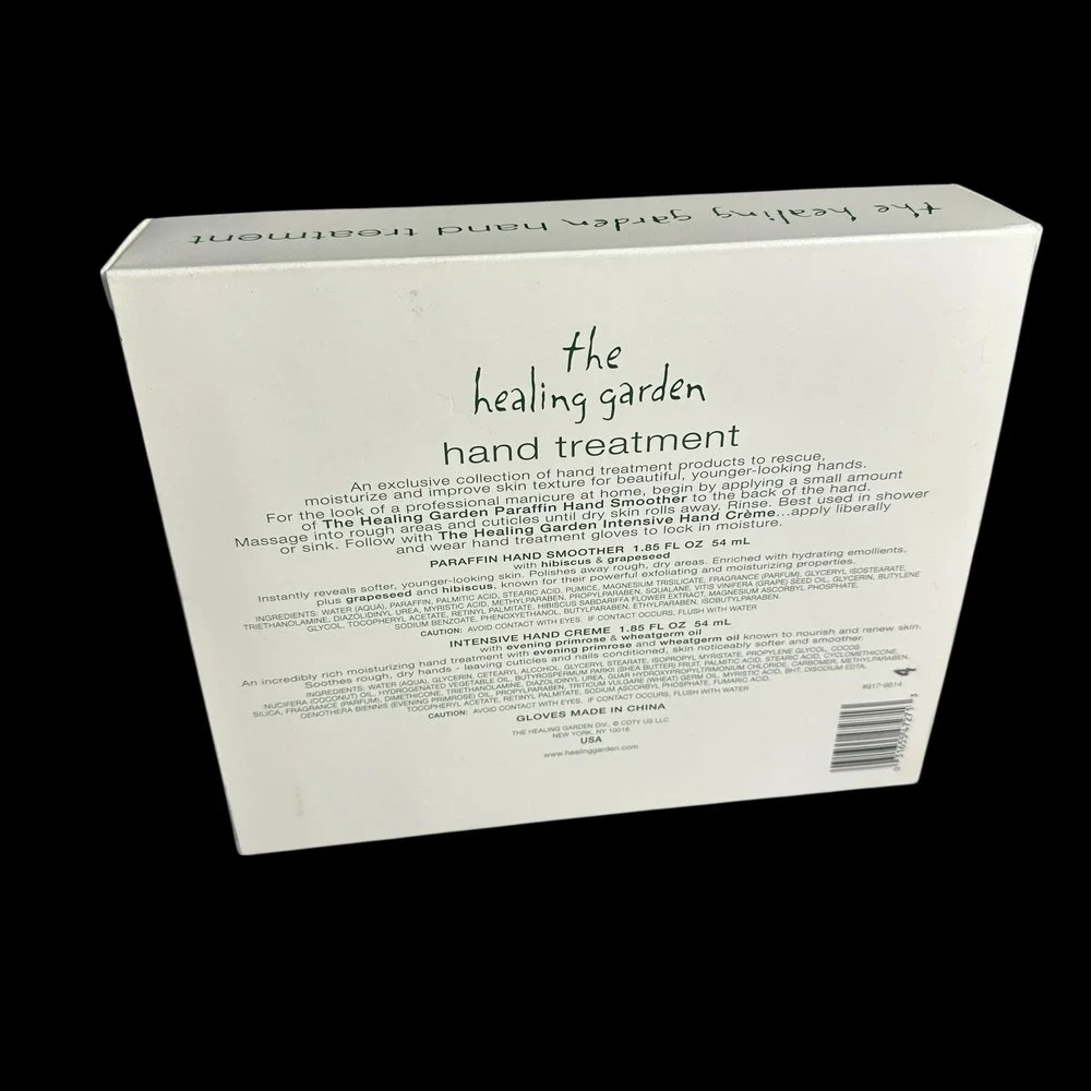 The Healing Garden Hand Treatment Set Nourish Paraffin Smoother Creme Gloves‎
